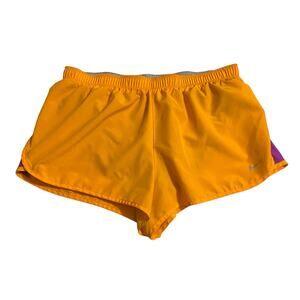 Nike Womens Athletic Shorts Large Orange Tempo Dri Fit Lined Running Workout